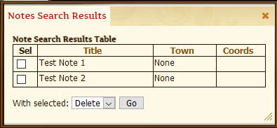 Find Notes Results