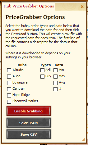Tool options